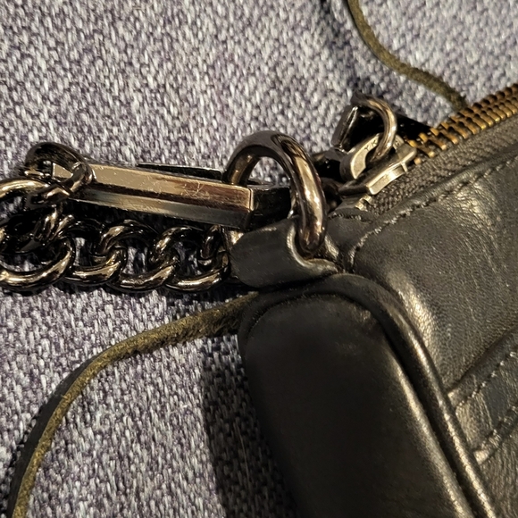 Rebecca Minkoff M.A.C. Black Leather Crossbody Bag Purse With Black Accents - Picture 12 of 16